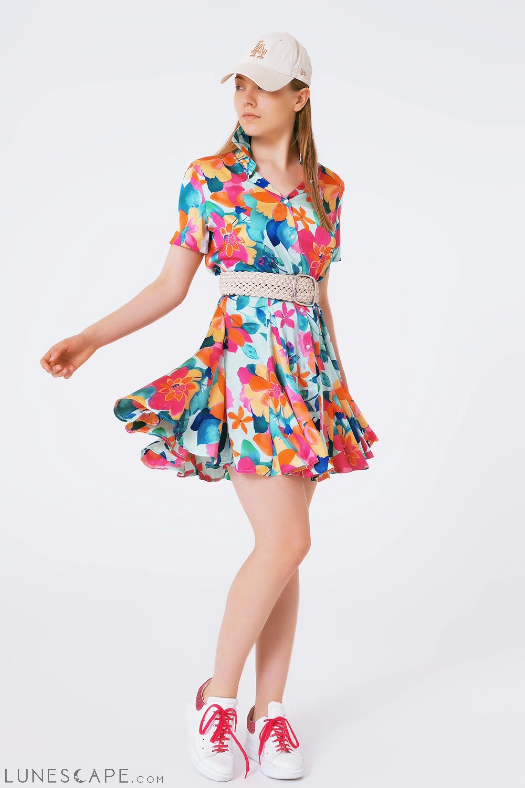 Weekend Flash Offers Soft Satin Mini Dress With Flower Print