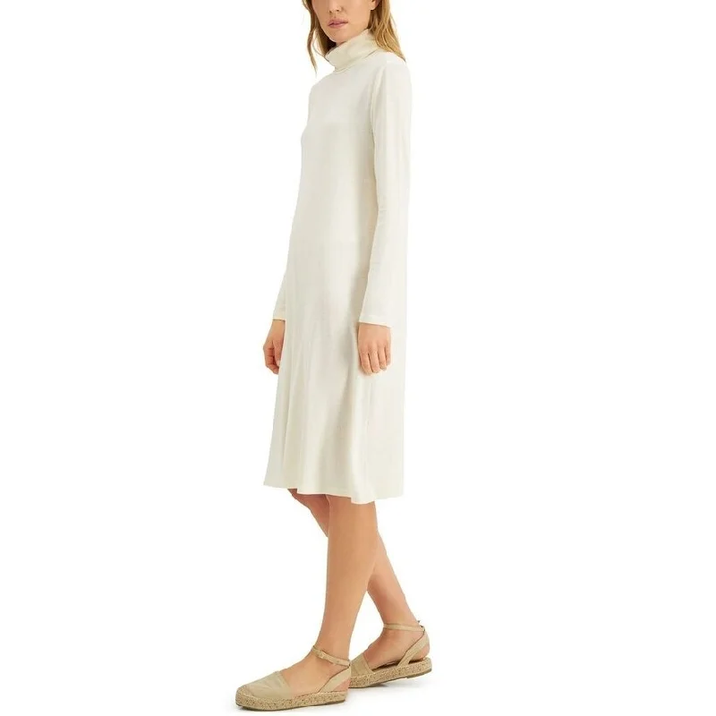 Weekend Bargain Bonanza Style & Co Women's Turtleneck Midi Dress White Size Large