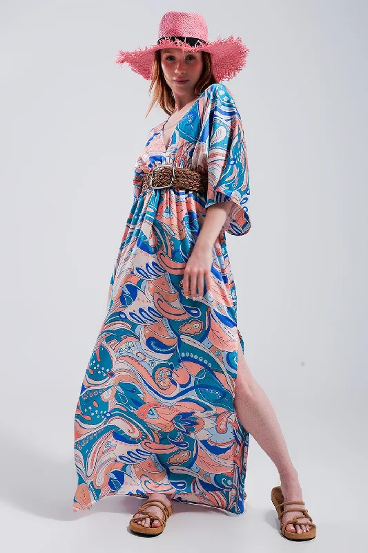 Best Price Ever Tie Back Maxi Dress in Blue