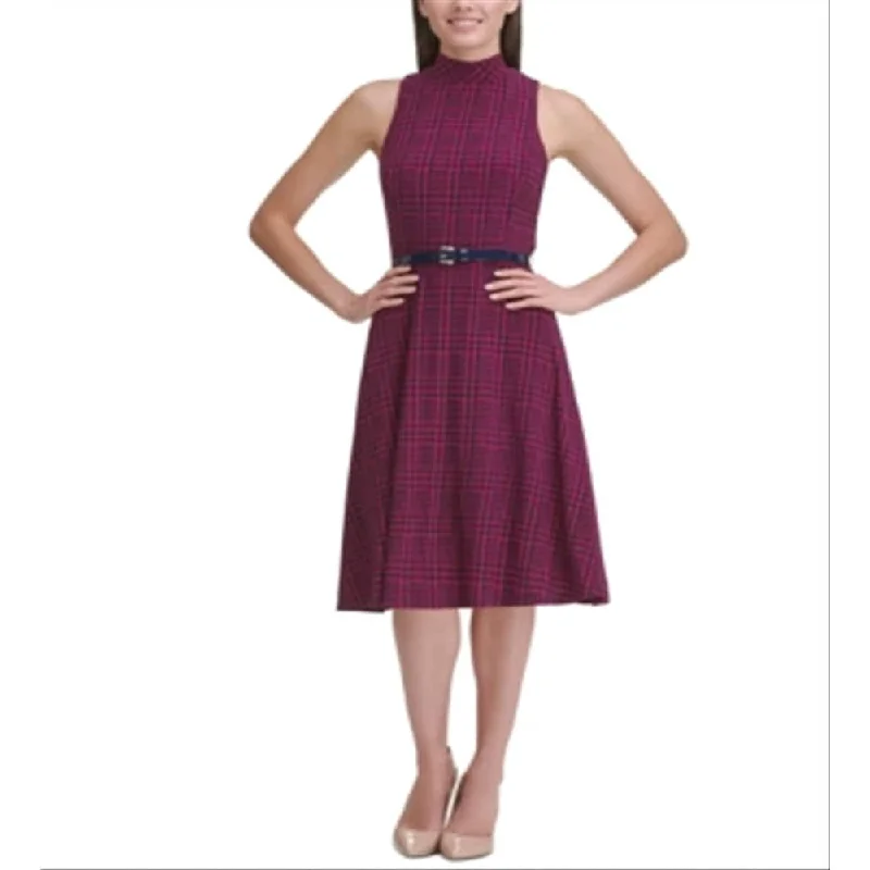 Today's Offer Tommy Hilfiger Women's Sleeveless Midi Dress Purple Size 8