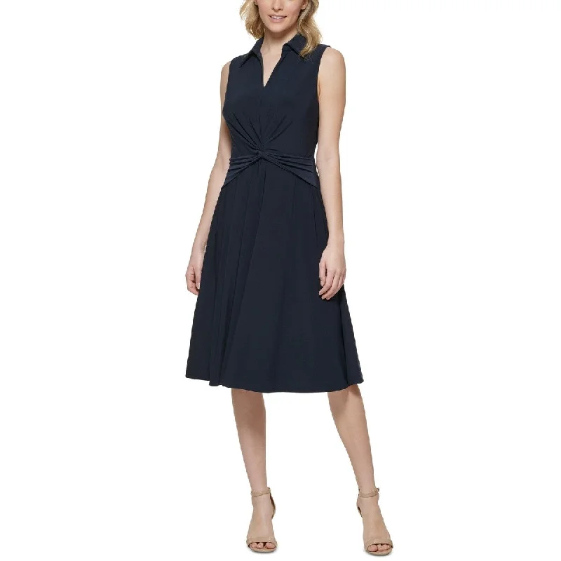 Big Savings Tommy Hilfiger Women's Twist Front Midi Dress Blue Size 14