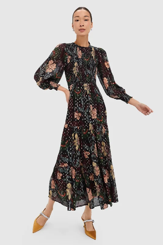 Weekend Mega Sale Event Turin Wine Smocked Top Maxi Dress