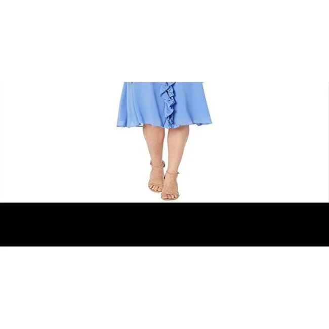 Clearance Event Vince Camuto Sleeveless Ruffle Midi Dress Blue Size 2