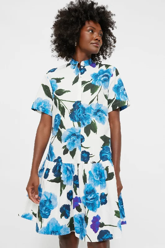 Weekend Buy One Get One White and Blue Short Sleeve Button Down Mini Dress