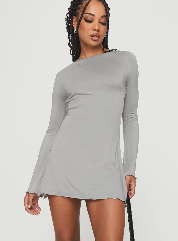 Best Price Ever Arthars Long Sleeve Mini Dress Charcoal