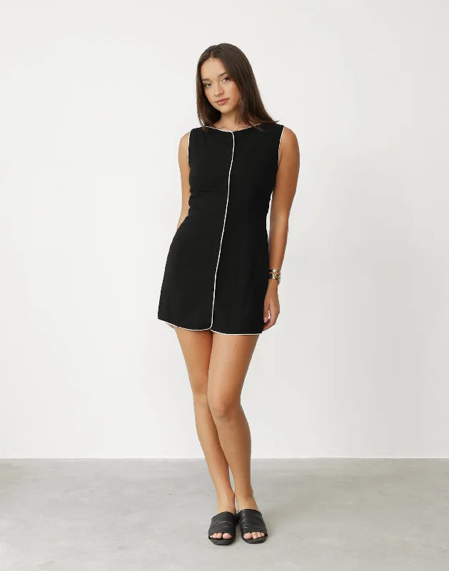 End-of-Season Sale Asta Mini Dress (Black/White)