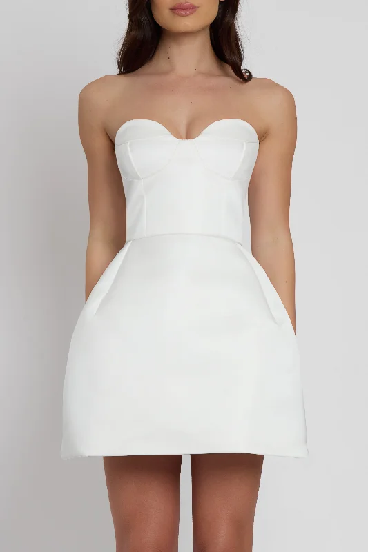Big Discount Event Baby Bustier Mini Dress - White
