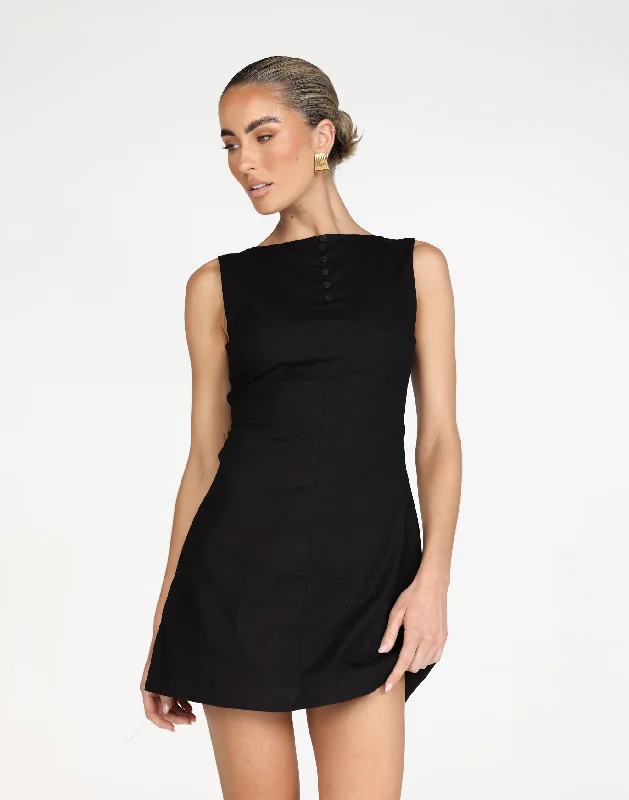 Basira Mini Dress (Black)