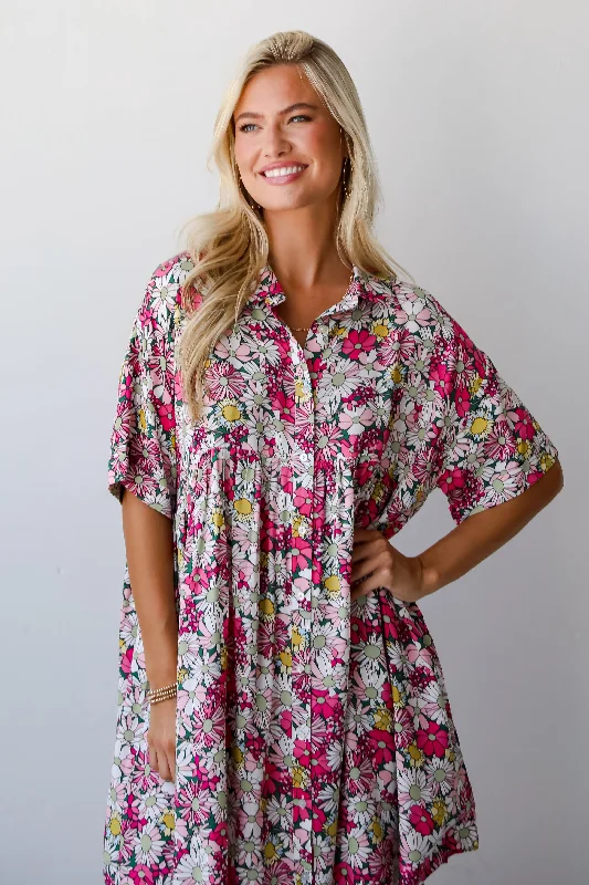 Exclusive Flash Sale FINAL SALE - Boundless Romance Pink Floral Babydoll Mini Dress