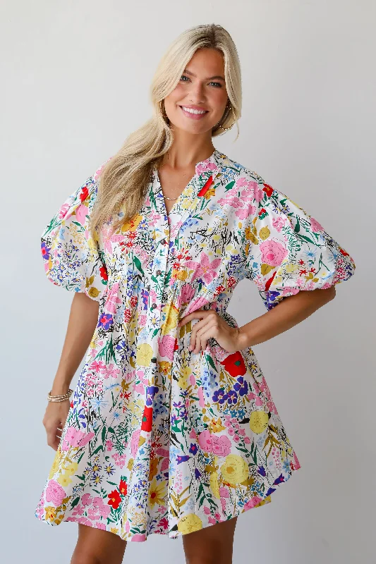 Time-Sensitive Offer Breezy Catch Multicolored Floral Mini Dress