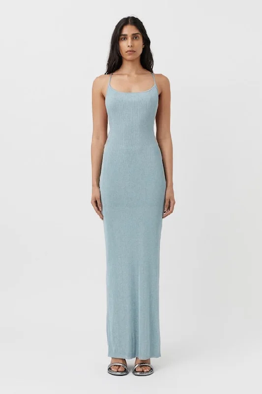 Limited Stock Nox Metallic Knit Dress Glacier
