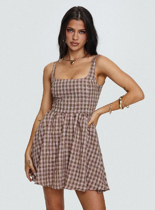 Super Low Prices Cartmel Mini Dress Brown / Pink