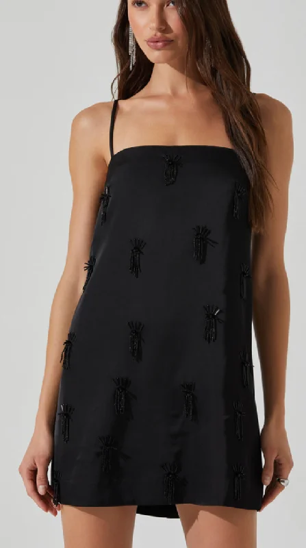 Get It Now Black Mini Rhinestone Dress by ASTR the Label