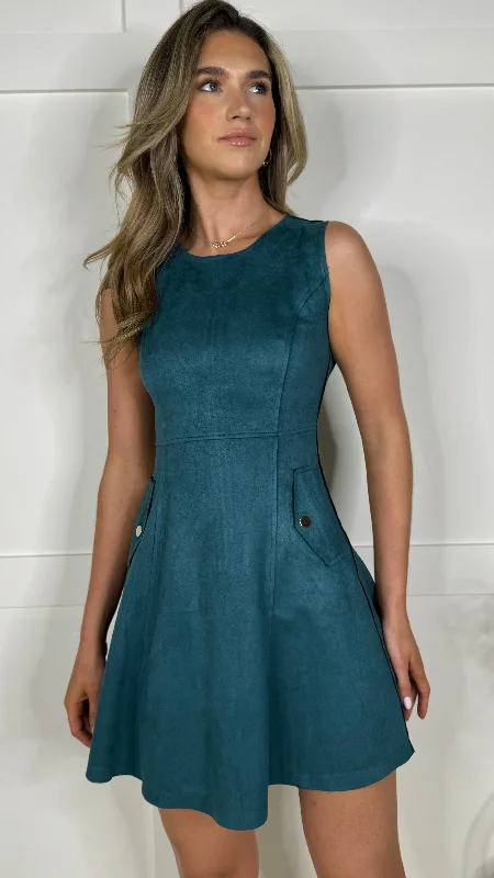Weekend Discount Fest Claudette Blue Flared Skirt Mini Dress