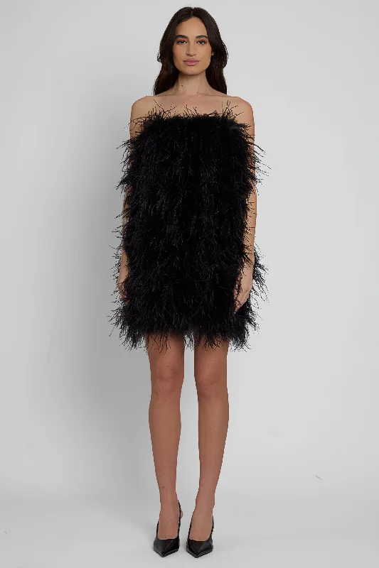 Buy More, Save More Cloud Feather Mini Dress - Black