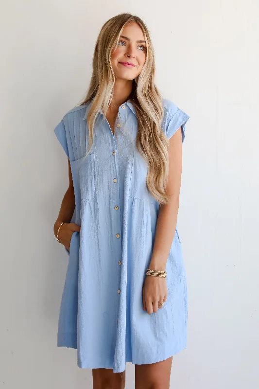 Sale Alert Cute Poise Light Blue Mini Dress