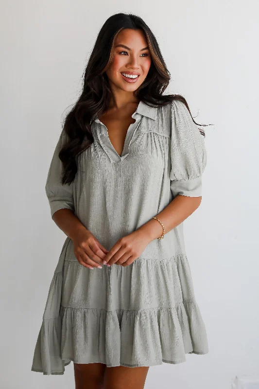 Weekend Shopping Fiesta FINAL SALE - Enviable Sweetness Sage Mini Dress