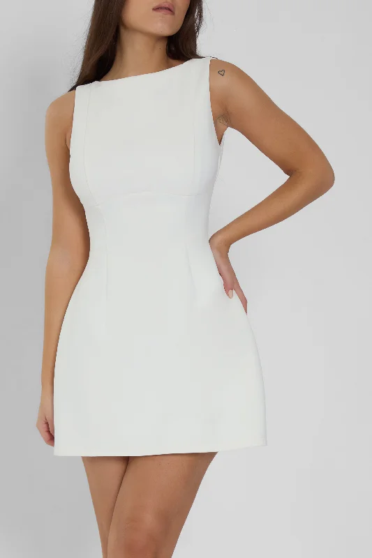Weekend Mega Deals Estelle Sleeveless Bustier Mini Dress - White