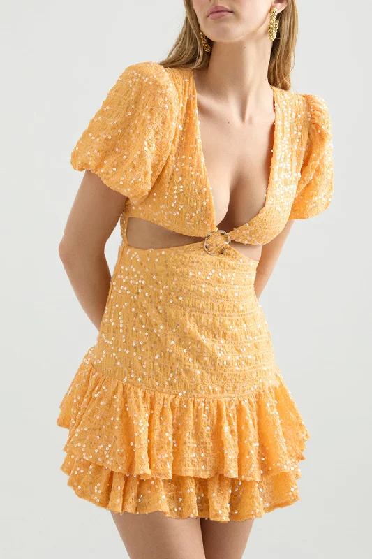 Weekend Price Breaks ESTHER MINI DRESS - ORANGE