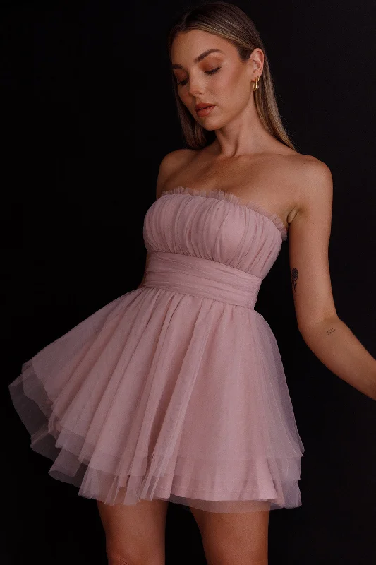 Best Prices This Week Fayette Strapless Mesh Mini Dress Blush