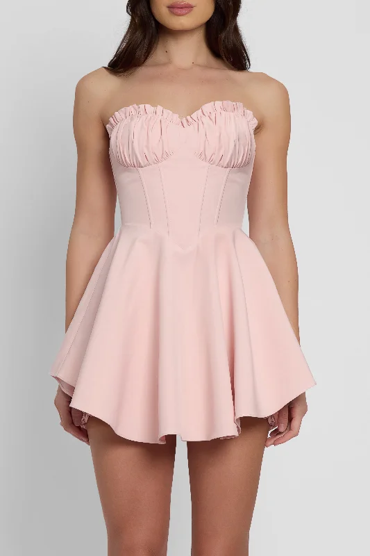 Weekend Offers and Savings Genoa Corset Flare Mini Dress - Pink