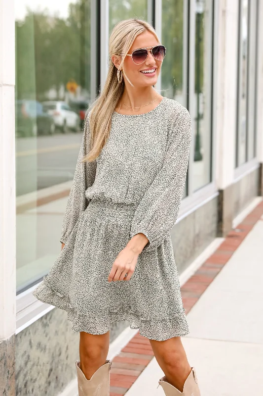 Weekend Limited-Time Offers Gorgeous Elevation Green Floral Mini Dress