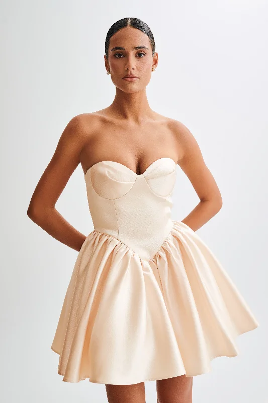 Deal Frenzy Hollie Structured Corset Mini Dress - Gold