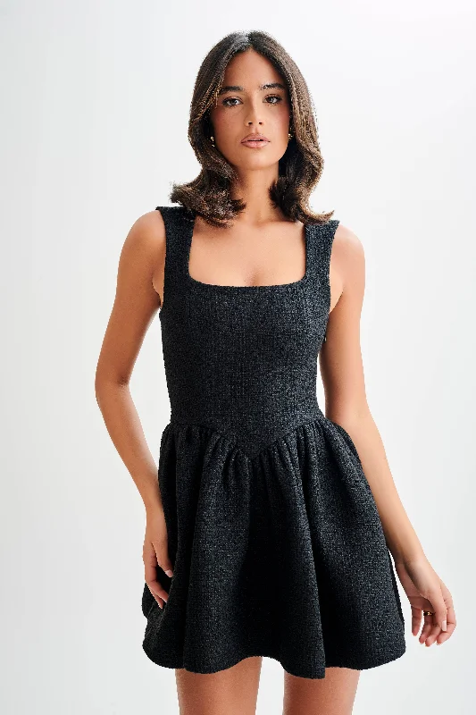 Shop & Save Instantly Jennifer Boucle Mini Dress - Black