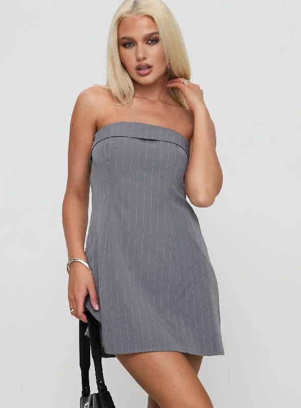 Unmissable Deals Kaladin Strapless Mini Dress Grey