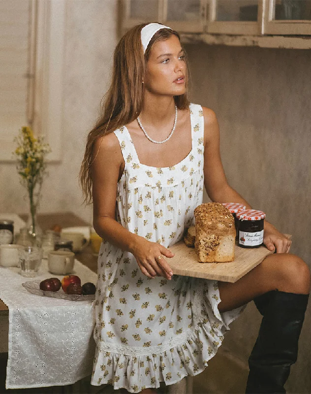 Weekend Flash Discount Karina Dress in Funshine Floral Off White