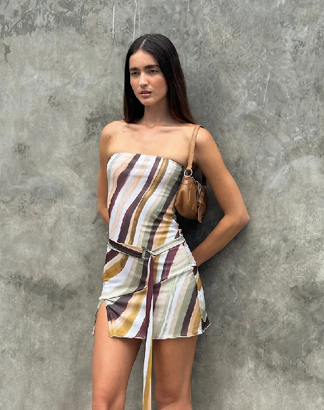 Exclusive Pricing Kevsra Bandeau Mini Dress in Mesh Wiggle Sunset