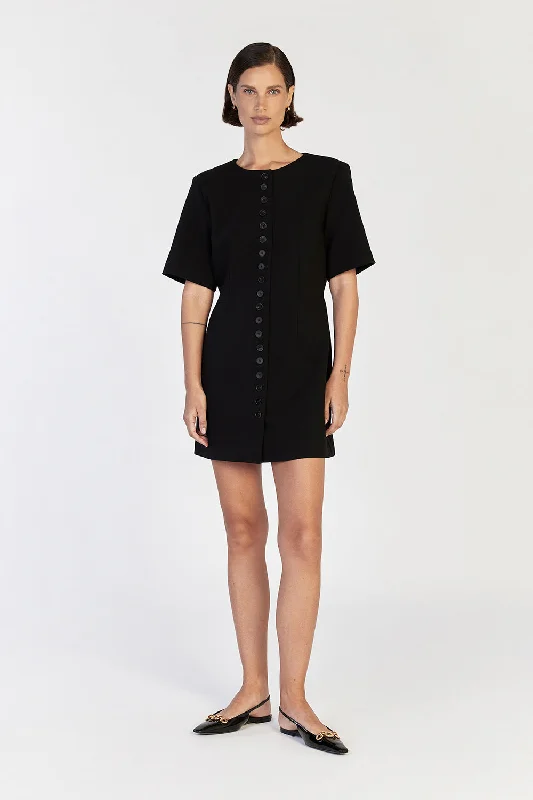 LIA BLACK SLEEVED MINI DRESS