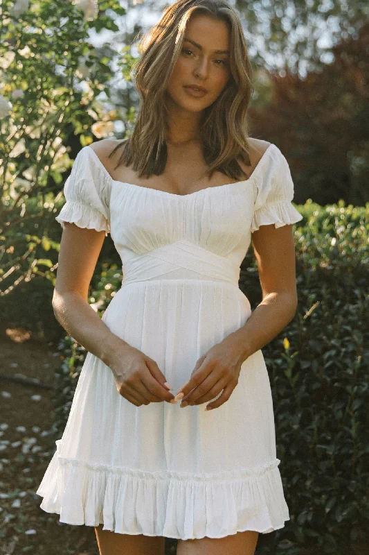 Shop & Save Linka Off-Shoulder Tie Back Dress White