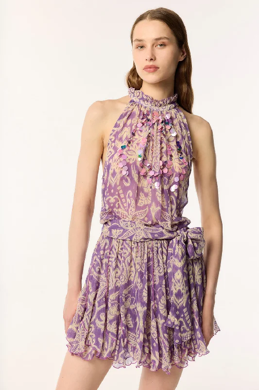 Mini Dress Bianca - Purple Macro Ikat