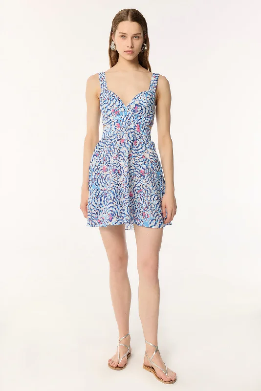 Mini Dress Coco - Blue Wings Flower