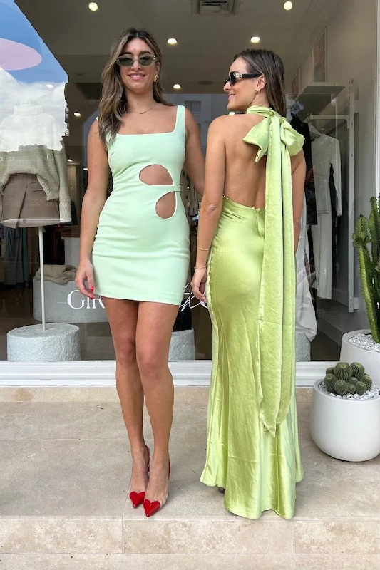 Weekend Price Slash Evianna Gown Bold Lime Green