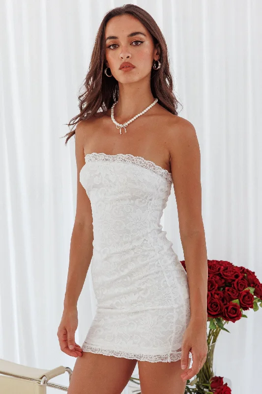 Instant Discount Must Be Love Lace Mini Dress White