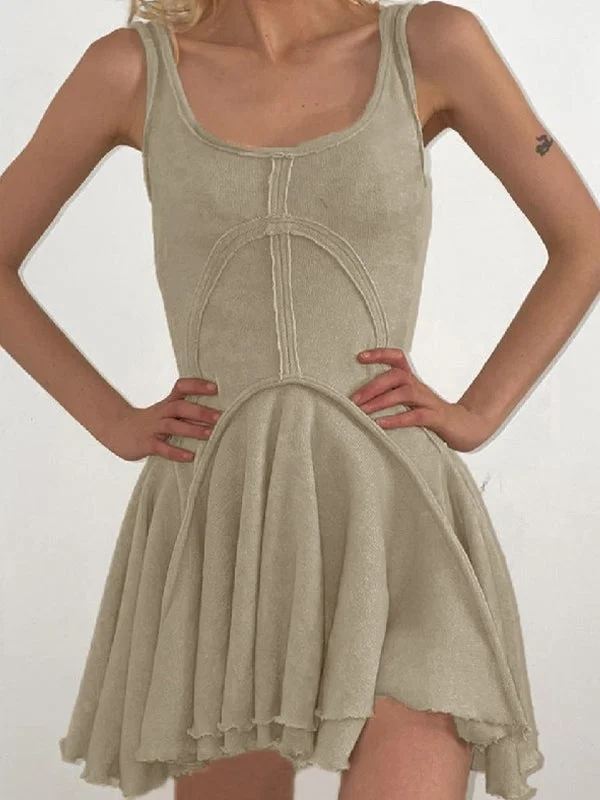 Grab It Now Patchwork Sleeveless Bodycon Mini Dress