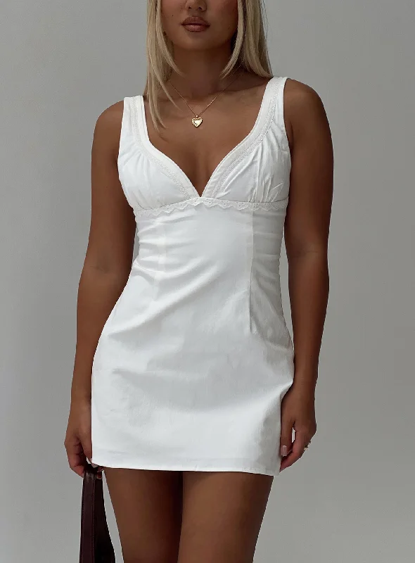 Weekend Savings Mania Porcelaine Corset Mini Dress White