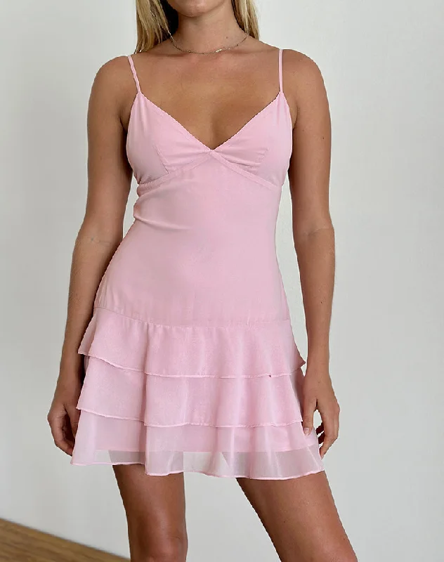 Weekend Limited-Time Offers Riasi Ruffle Mini Dress in Chiffon Baby Pink