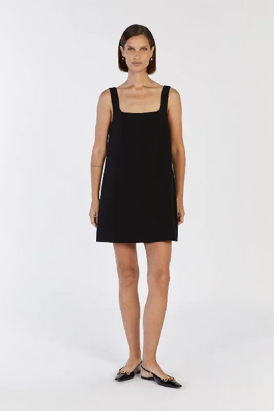 ROSA BLACK SHIFT MINI DRESS