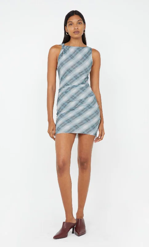 Big Discount Event SEANNA ASYM MINI DRESS - STORM CHECK
