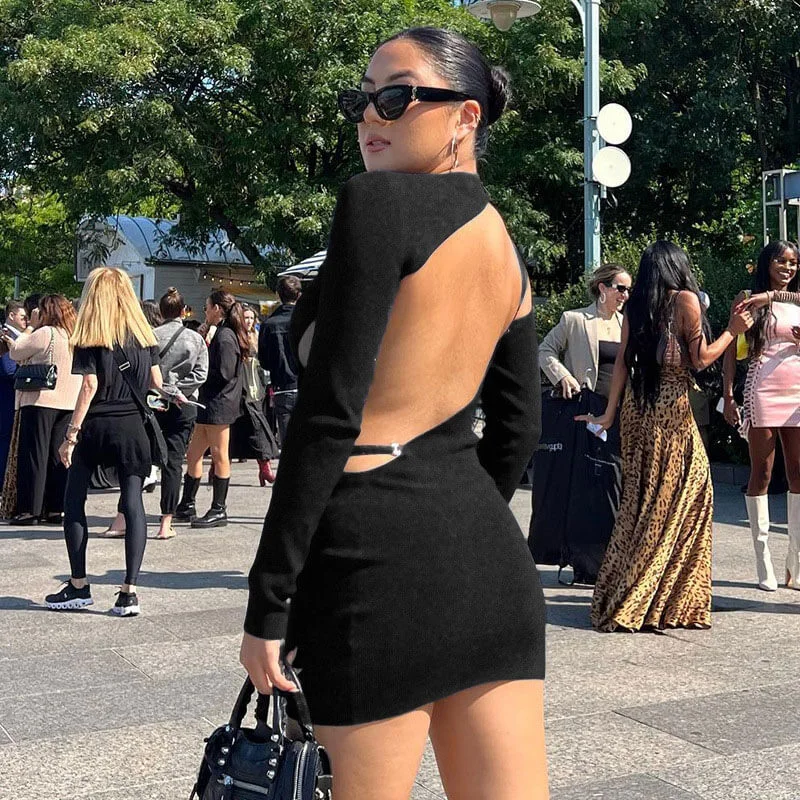 Weekend Super Sale Alert Ribbed Cut Out Long Sleeve Bodycon Party Mini Dress - Black Weekend Super Sale Alert Ribbed Cut Out Long Sleeve Bodycon Party Mini Dress - Black