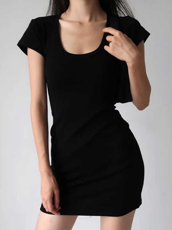 Limited Offer Short Sleeve Stretch Bodycon Mini Dress