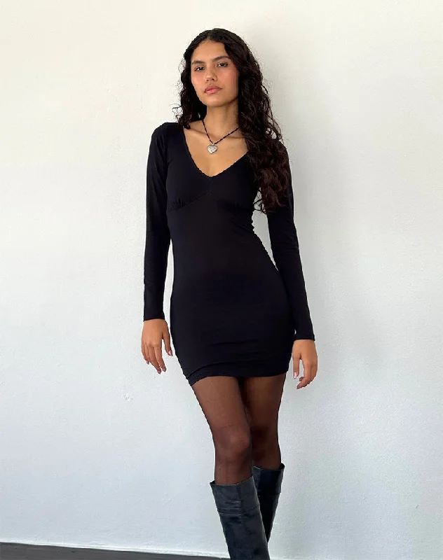 Weekend Special Discounts Silsali Lycra Mini Dress in Black