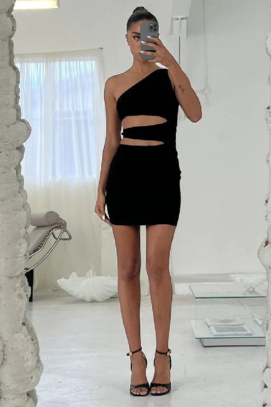 Instant Discount Sonoma One Shoulder Dress - Black