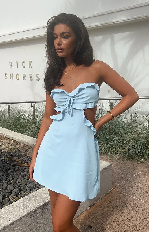 Grab Your Deal Tenley Blue Strapless Mini Dress