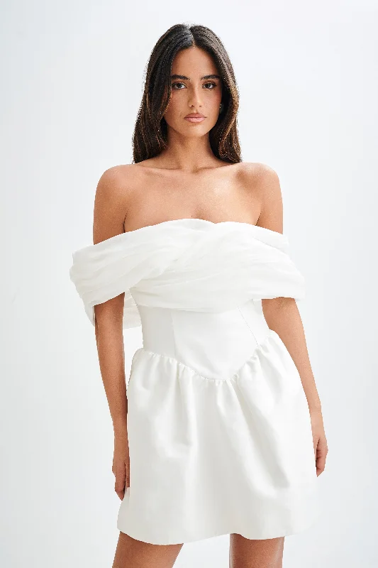 Price Slash Tessa Structured Mini Dress - White