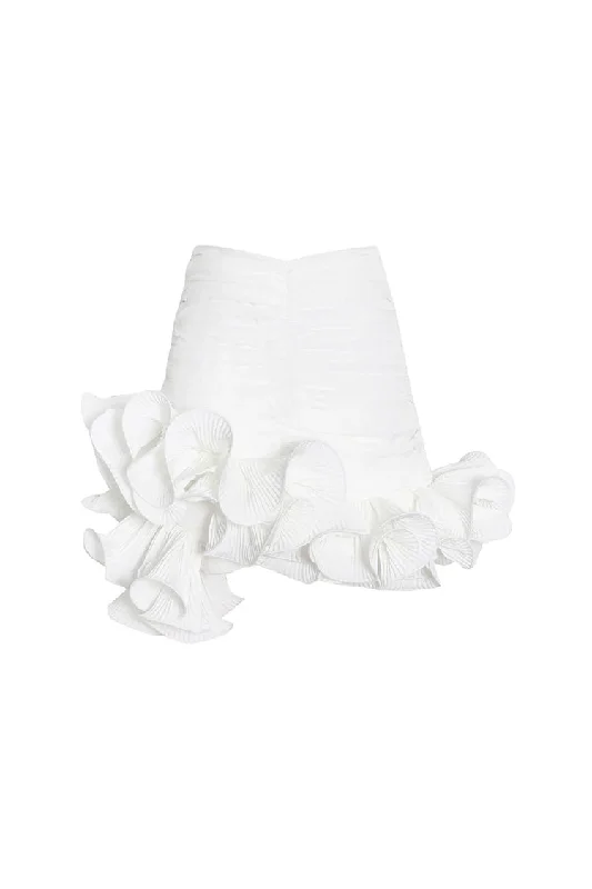 Super Price Slash Asymmetric Drape Pleated Ruffle Ruched Bodycon High Waist Mini Skirt