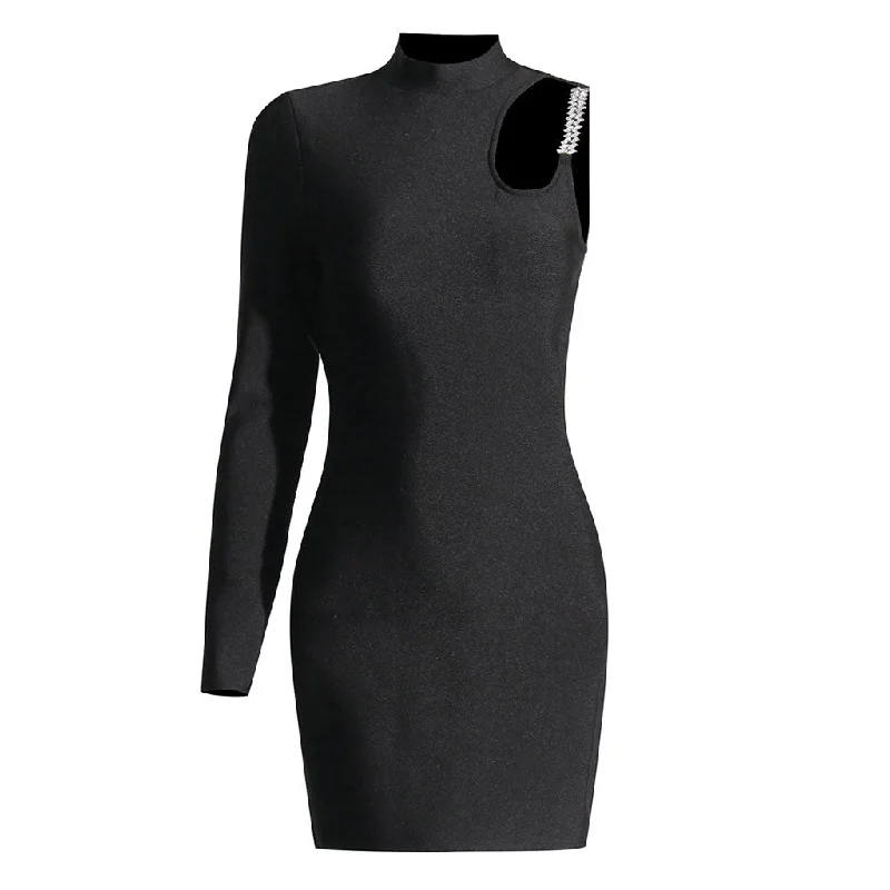 Weekend Markdowns Galore Asymmetric One Shoulder Rhinestone Cutout Bandage Bodycon Mini Dress Weekend Markdowns Galore Asymmetric One Shoulder Rhinestone Cutout Bandage Bodycon Mini Dress